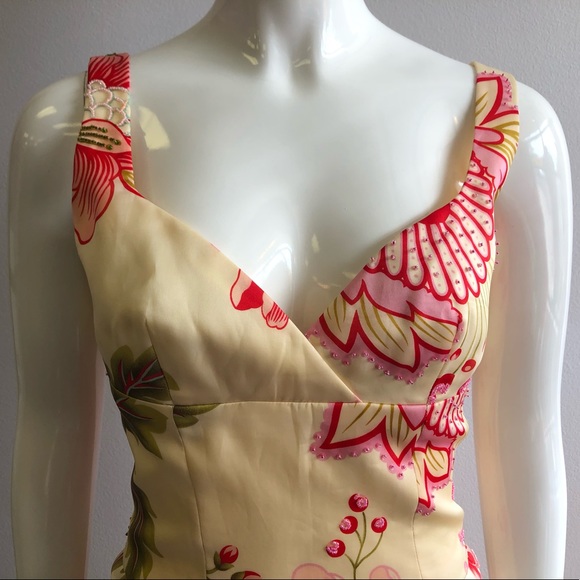 Laundry By Shelli Segal Dresses & Skirts - NWT Yellow Floral Beaded Midi Dress